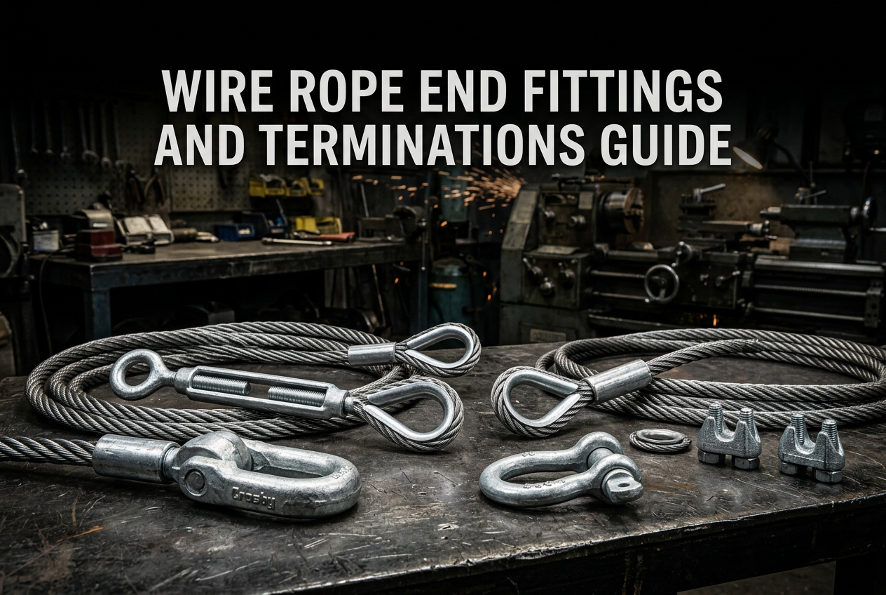 wire rope end fittings terminations thimble ferrule turnbuckle shackle